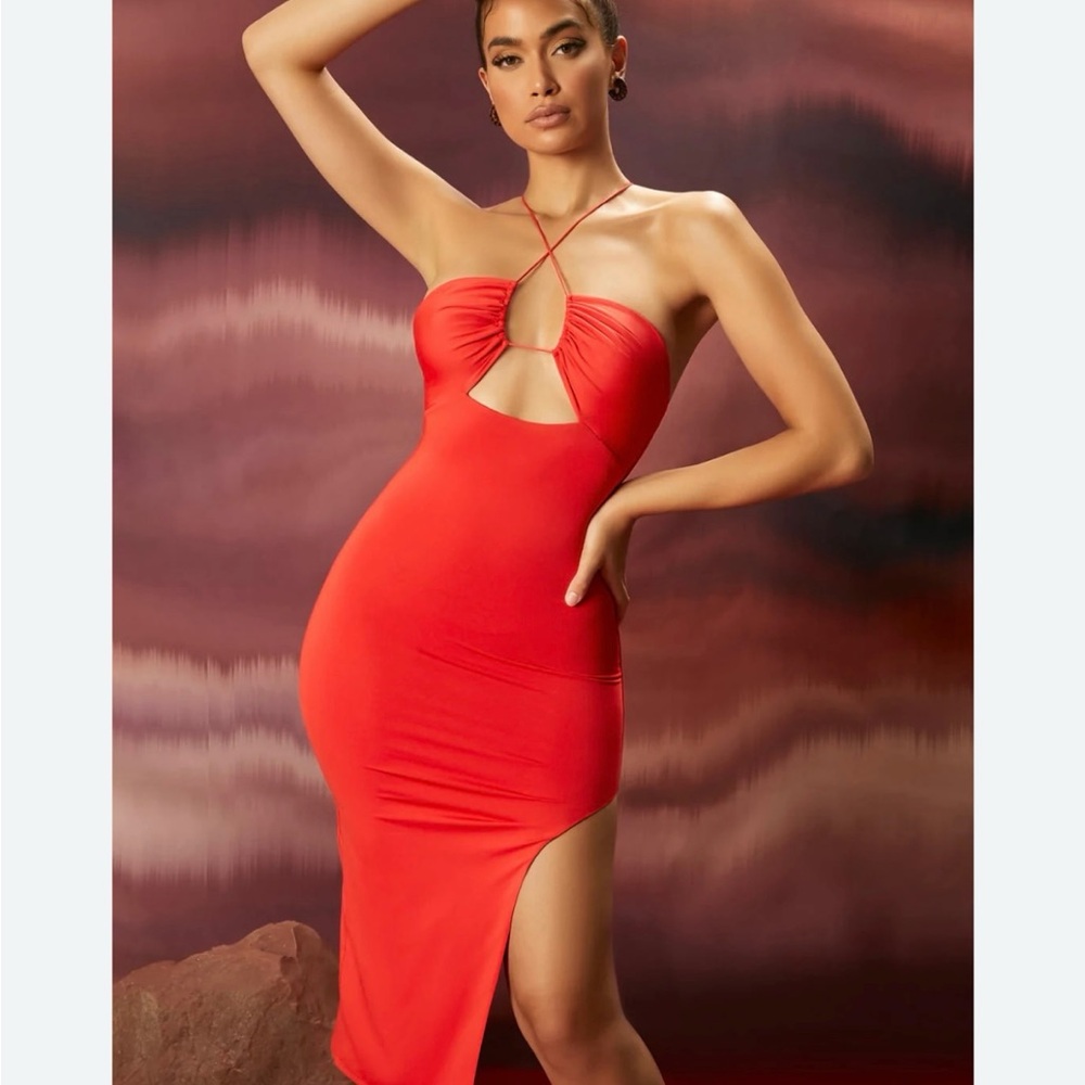 Oh Polly Red Midi Dress